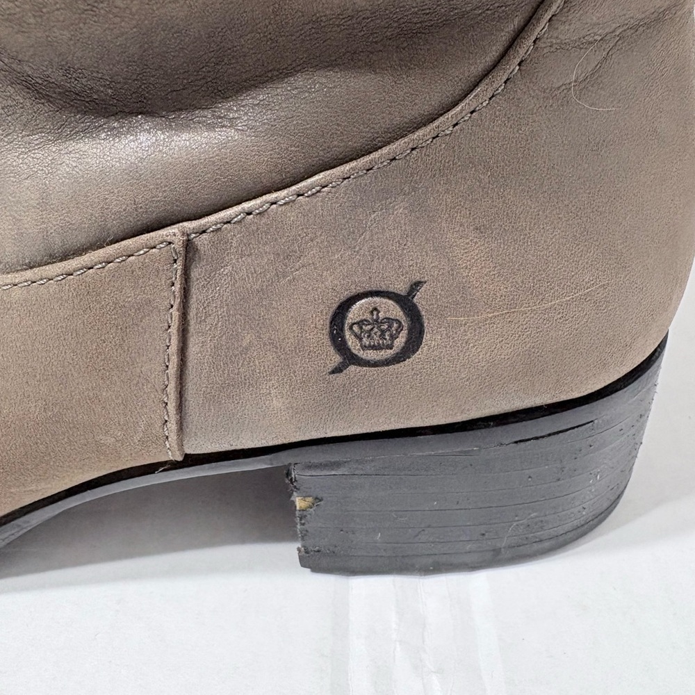 Women's Born Taupe Knee-High Nubuck Leather Boots.‎ Soft Fleece Insulation. Zip - Picture 3 of 16